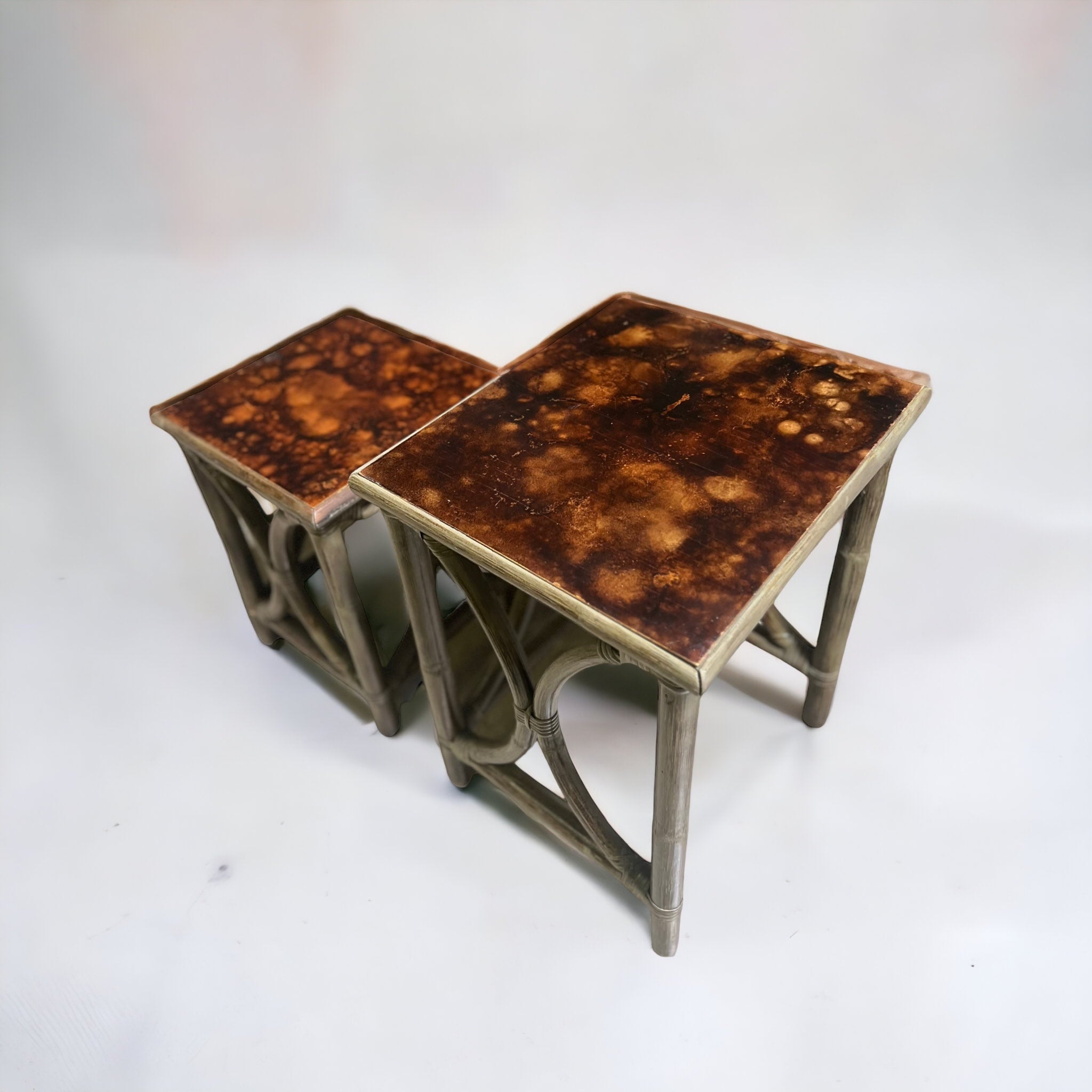 Rattan Side Tables (Pair)