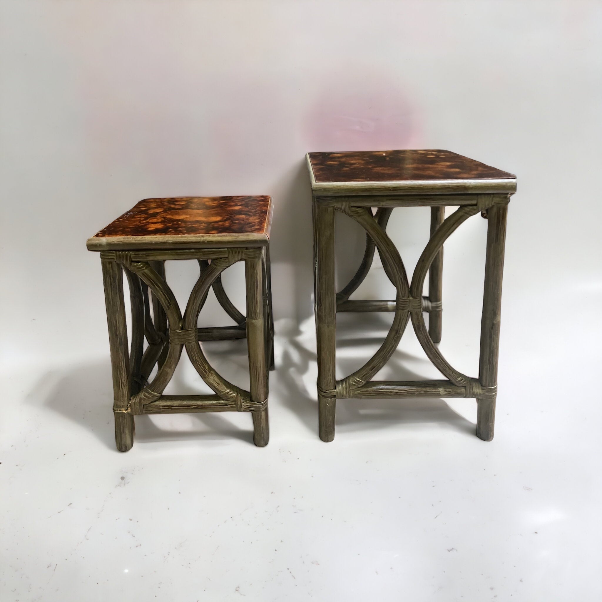 Rattan Side Tables (Pair)
